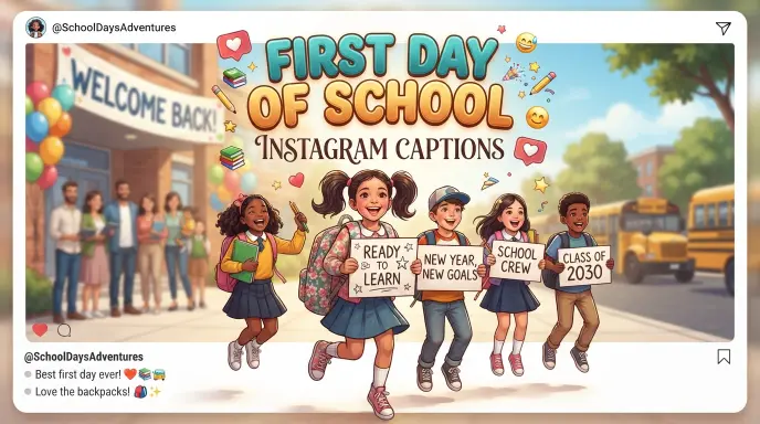 First Day Of School Instagram Captions